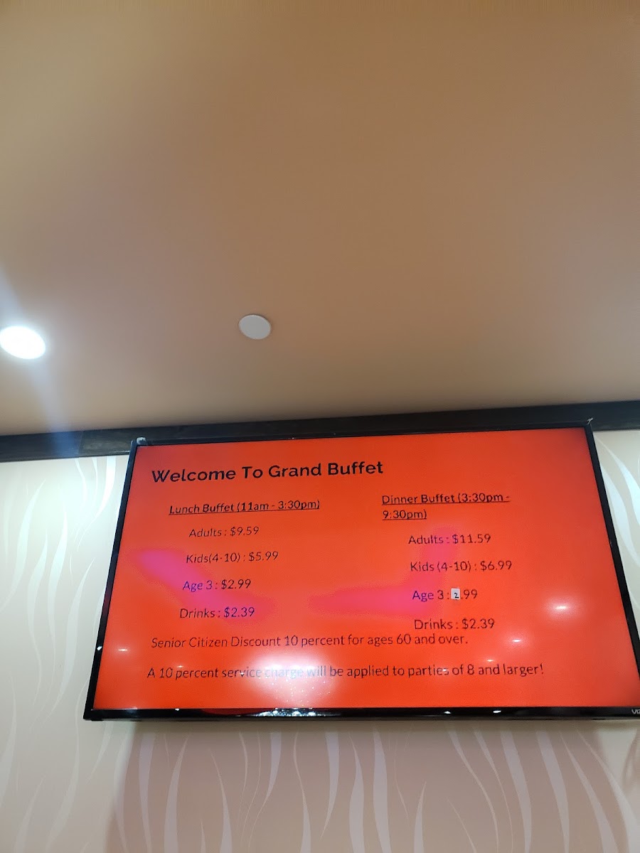 Grand Buffet Photo Menu 1