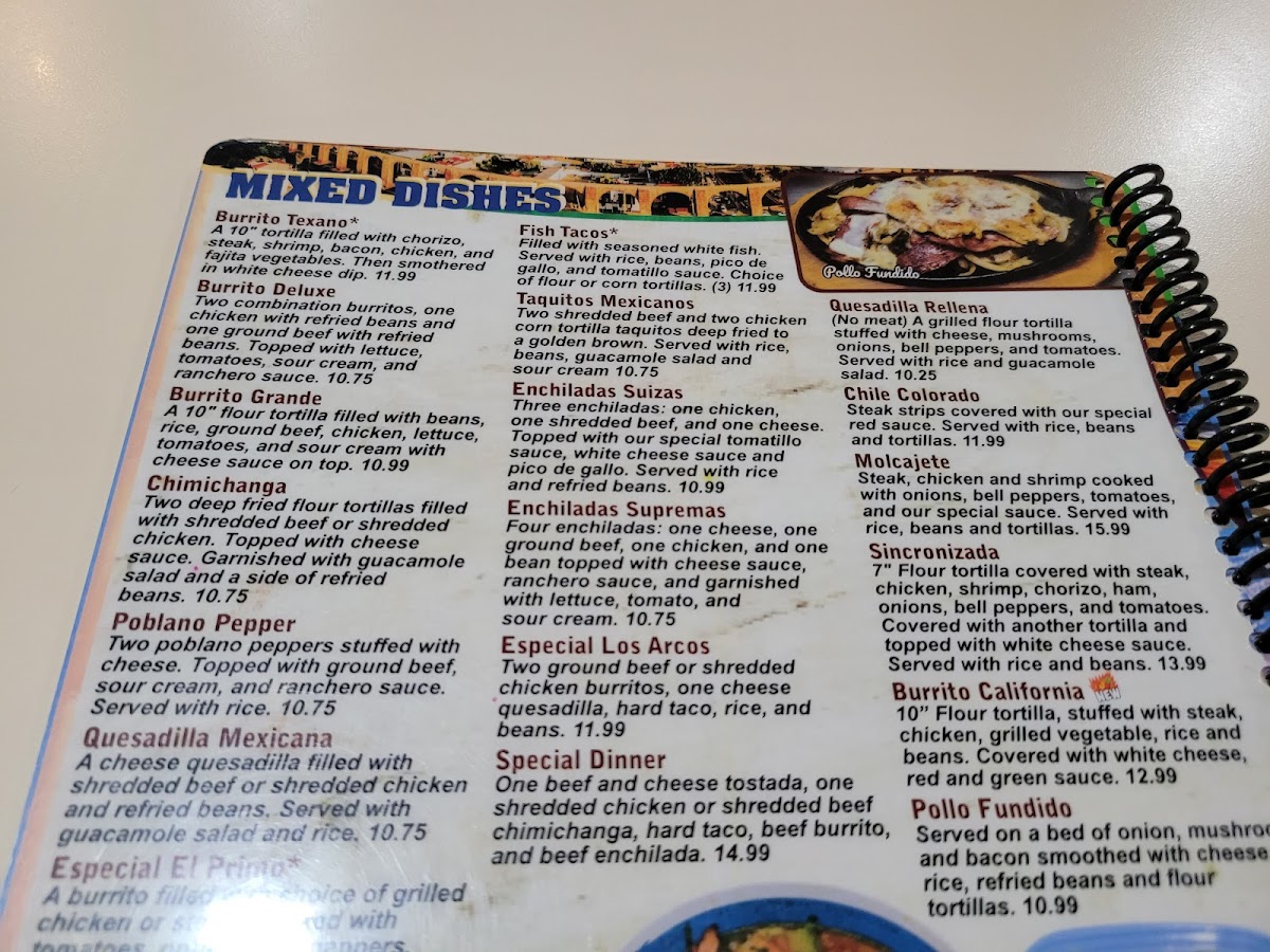 Los Arcos Photo Menu 3
