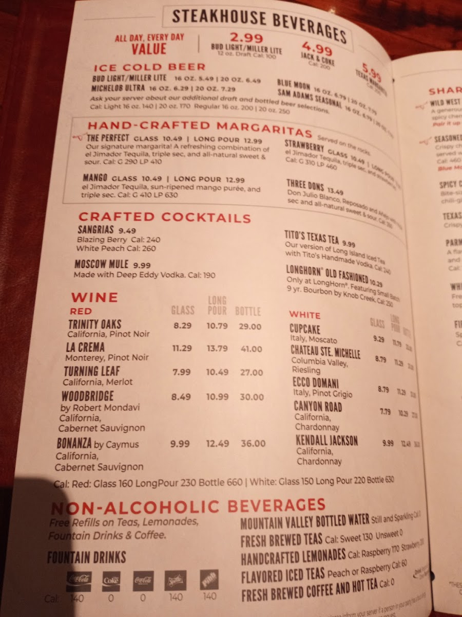 LongHorn Steakhouse Photo Menu 10
