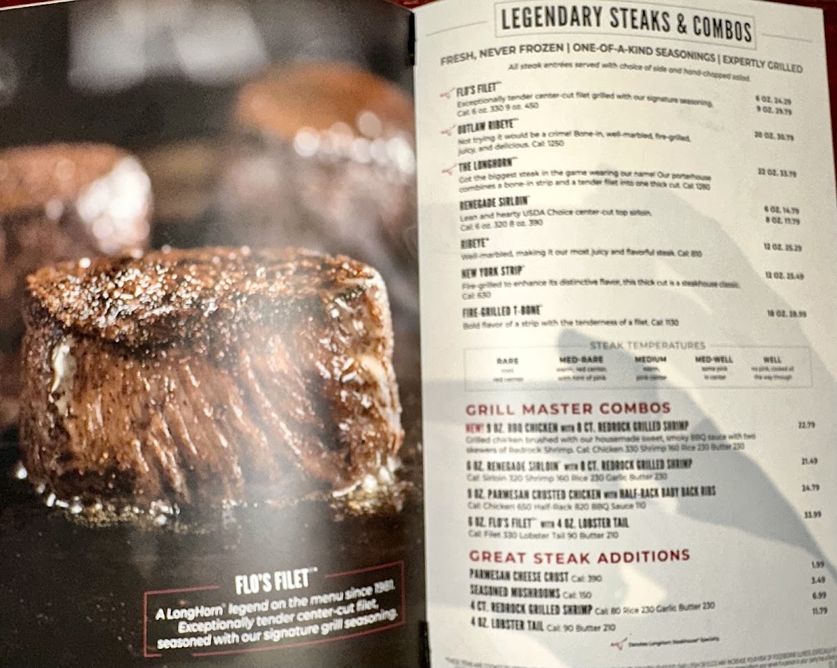 LongHorn Steakhouse Photo Menu 8