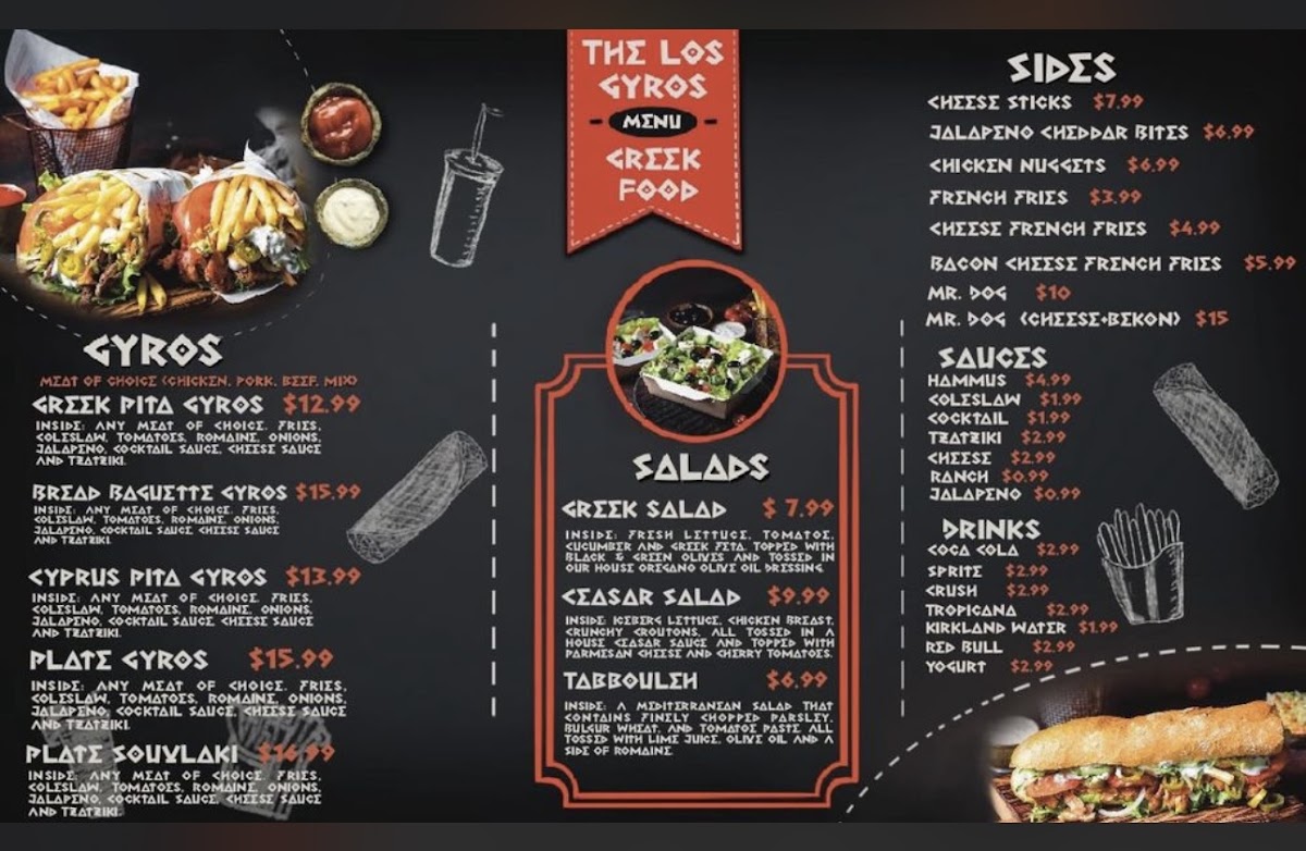 Los Gyros Photo Menu 1