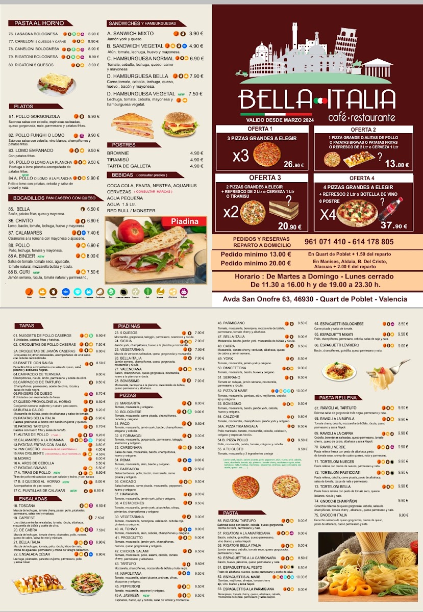 Bella Italia Photo Menu 3