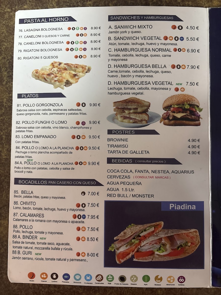 Bella Italia Photo Menu 4