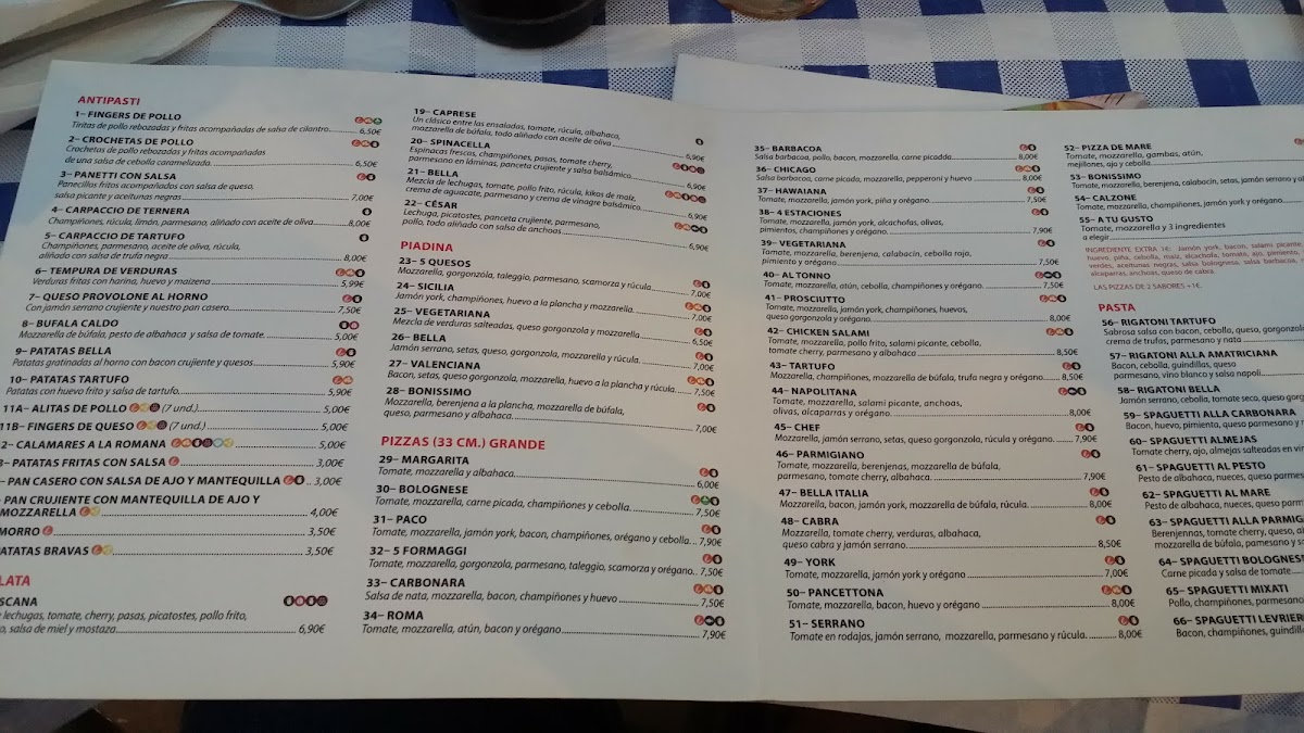 Bella Italia Photo Menu 5