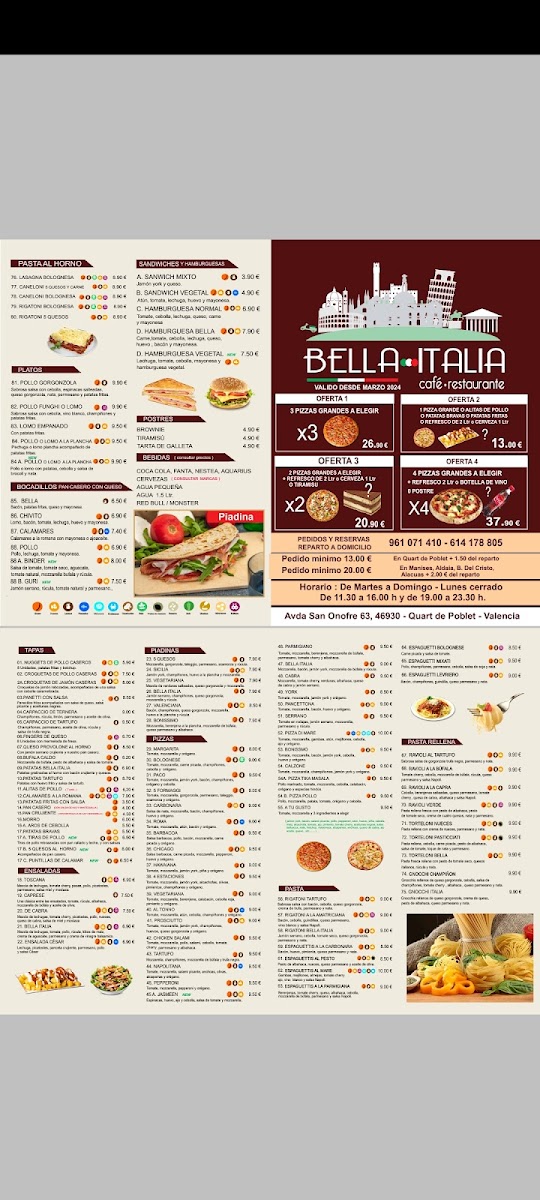 Bella Italia Photo Menu 8