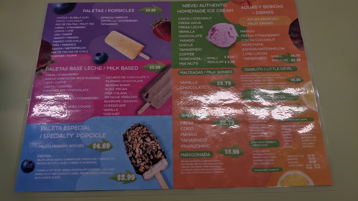Sabores Photo Menu 1