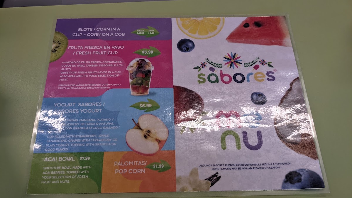 Sabores Photo Menu 2