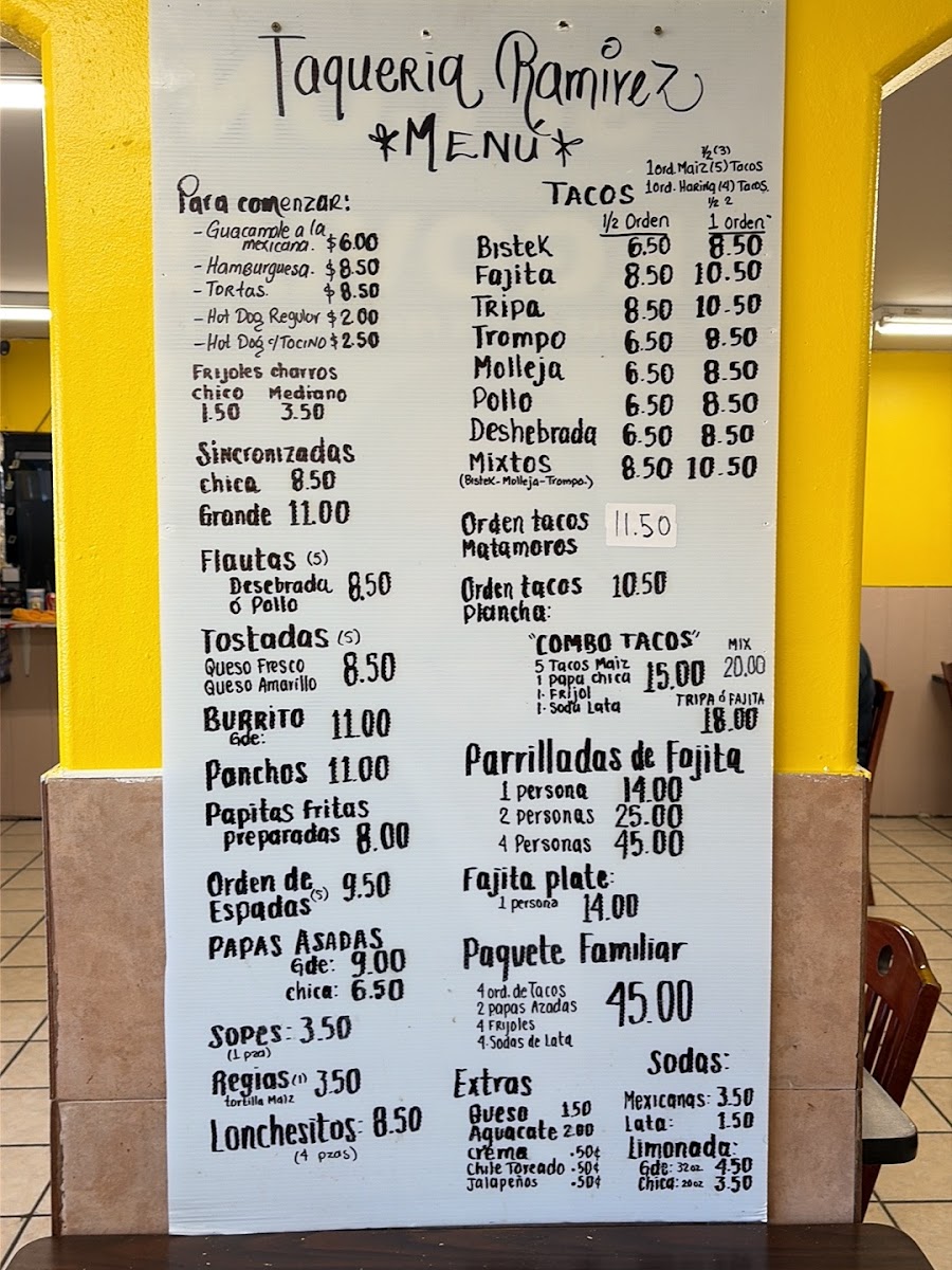 Taqueria Ramirez Photo Menu 1