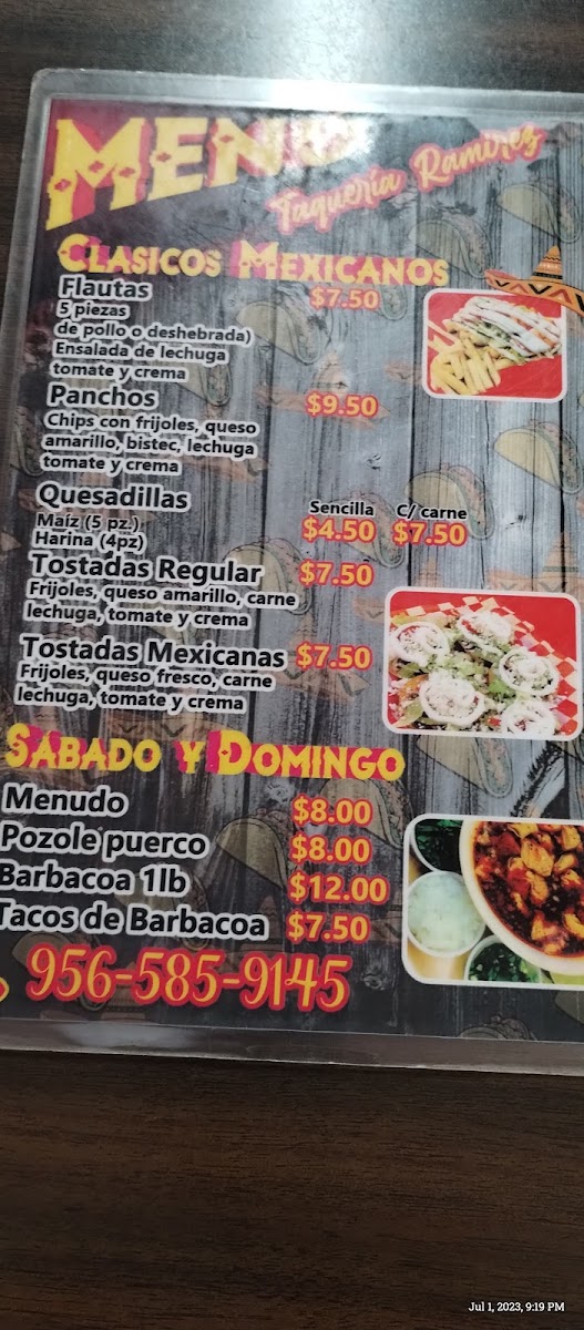 Taqueria Ramirez Photo Menu 8