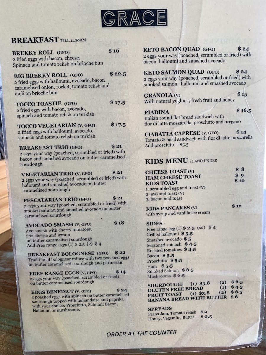 Grace Cafe Photo Menu 2