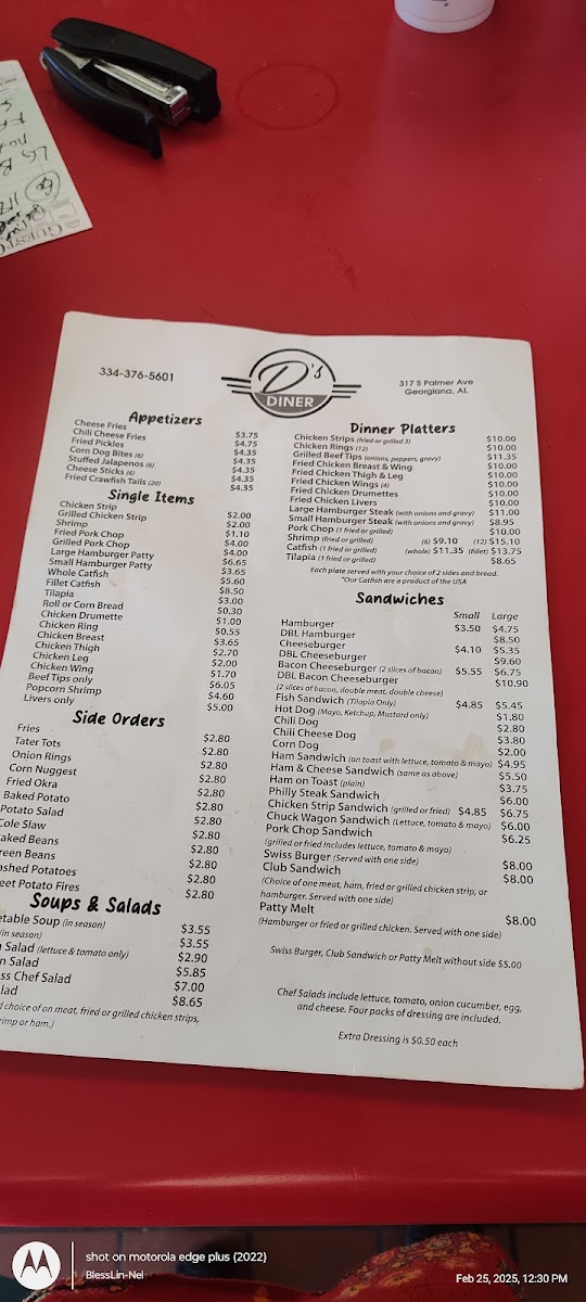 D’s Diner Photo Menu 3