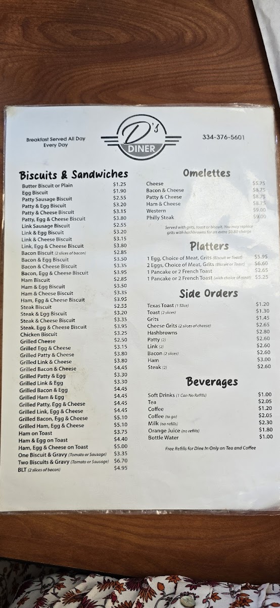D’s Diner Photo Menu 4