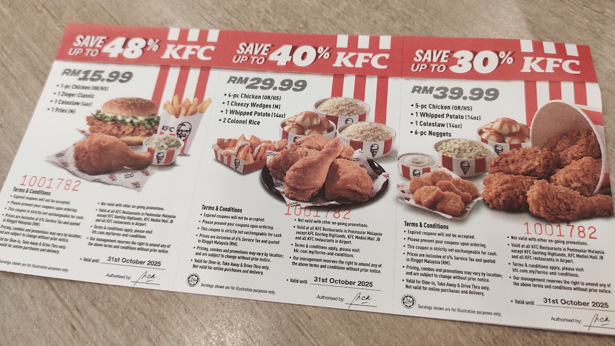 KFC Photo Menu 2