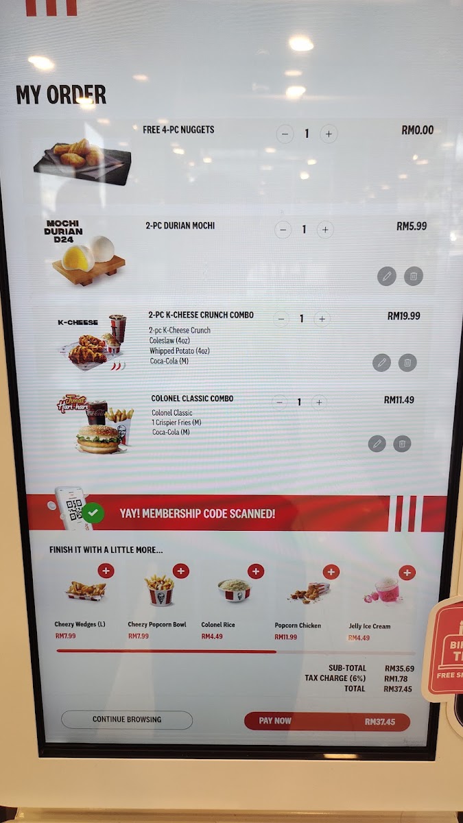 KFC Photo Menu 7