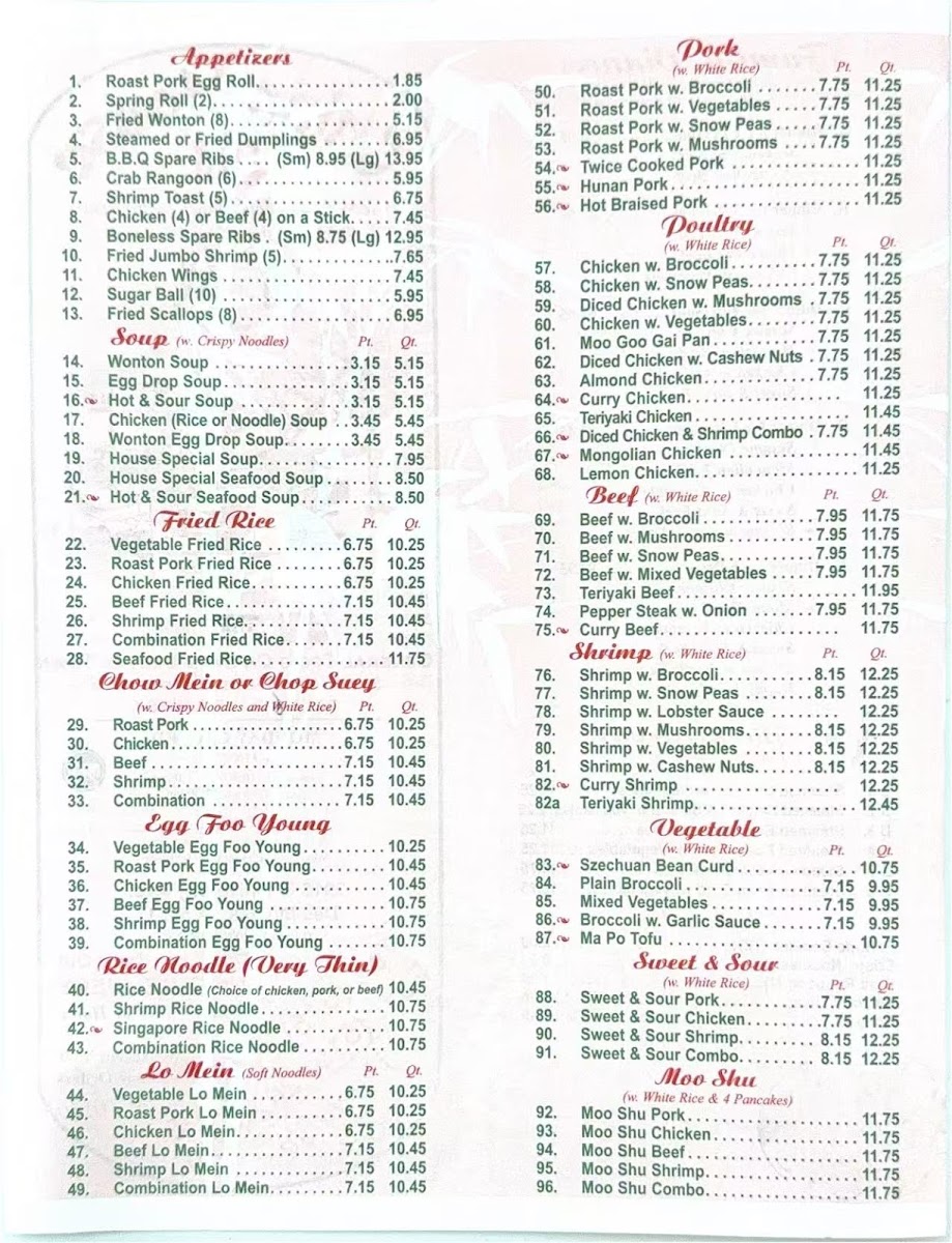 China House Photo Menu 2