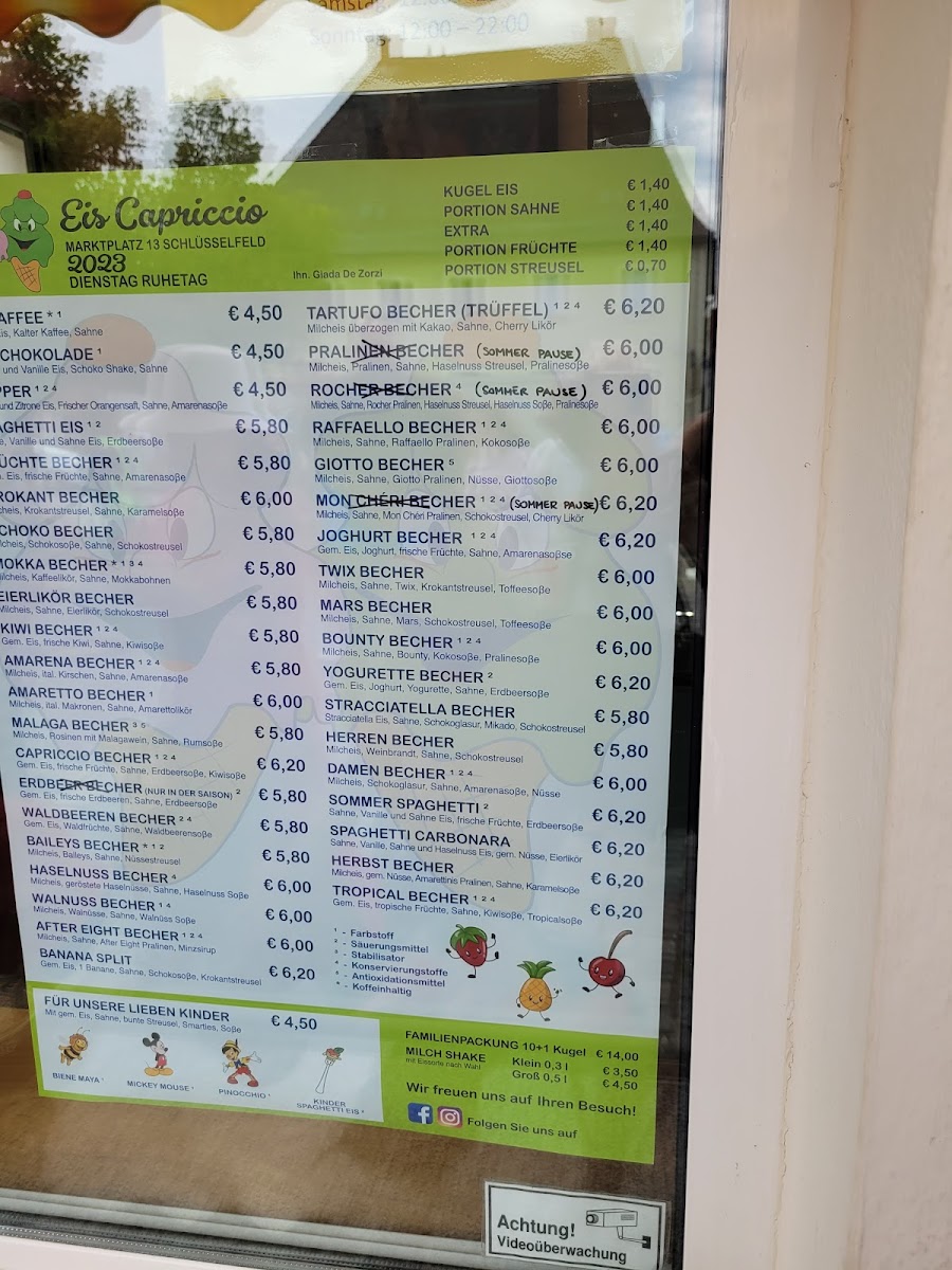 Eis Capriccio Photo Menu 2