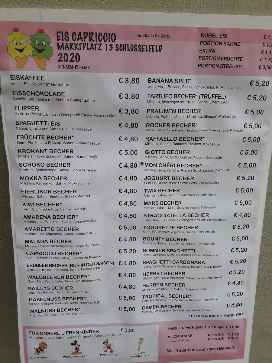 Eis Capriccio Photo Menu 3