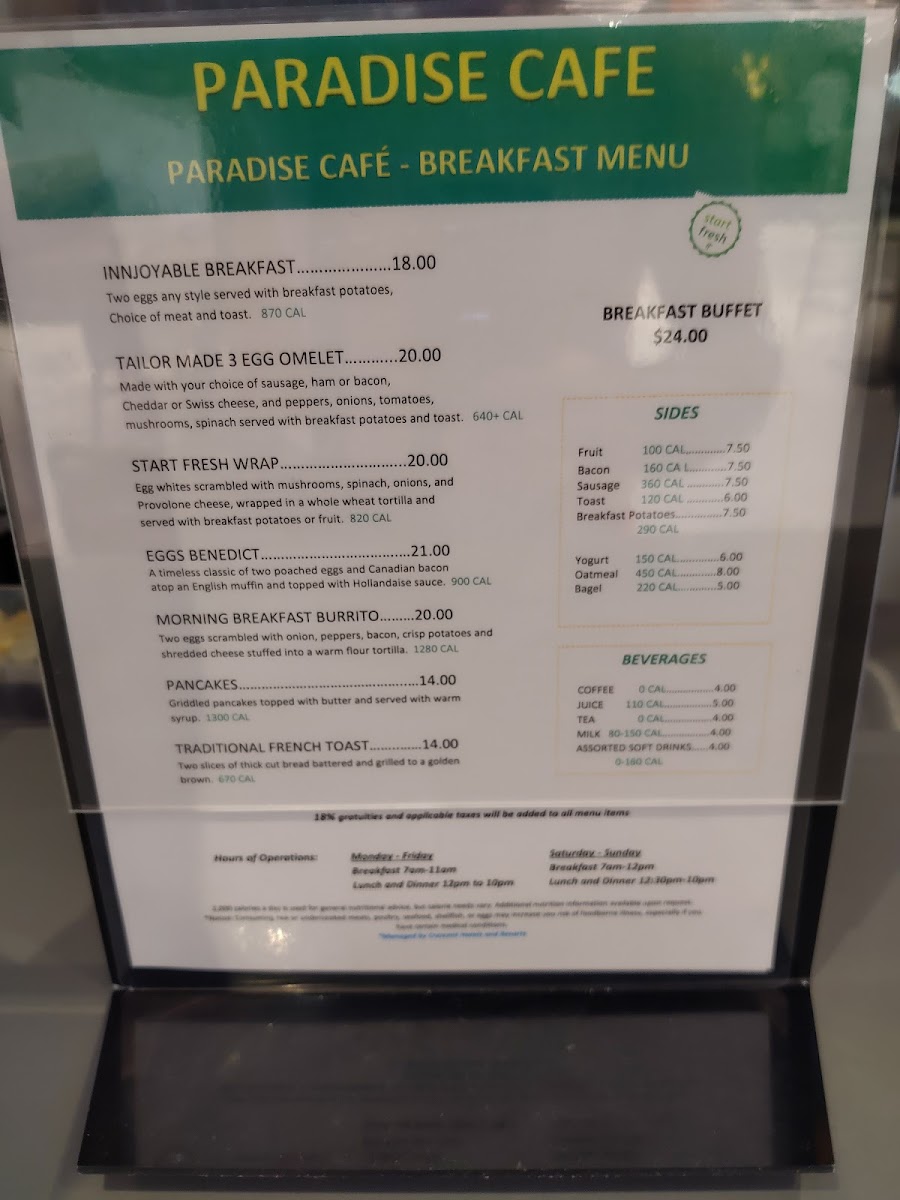 Paradise Cafe Photo Menu 2