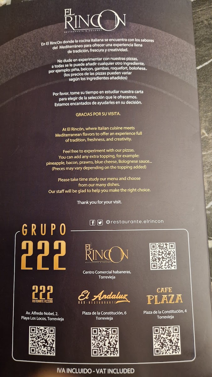 Restaurante El Rincón Photo Menu 5