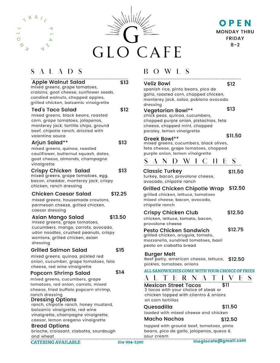 GLO CAFE Photo Menu 1