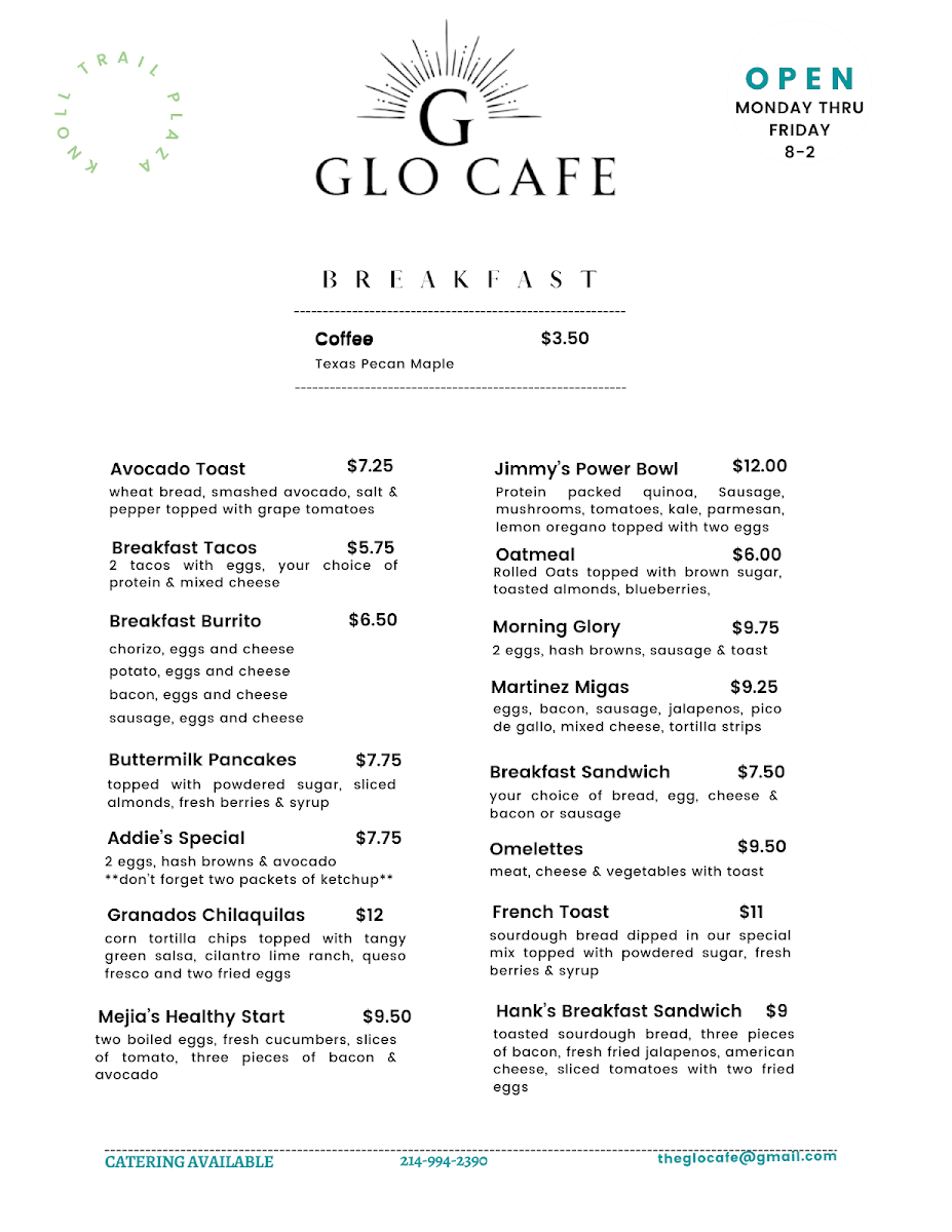 GLO CAFE Photo Menu 2
