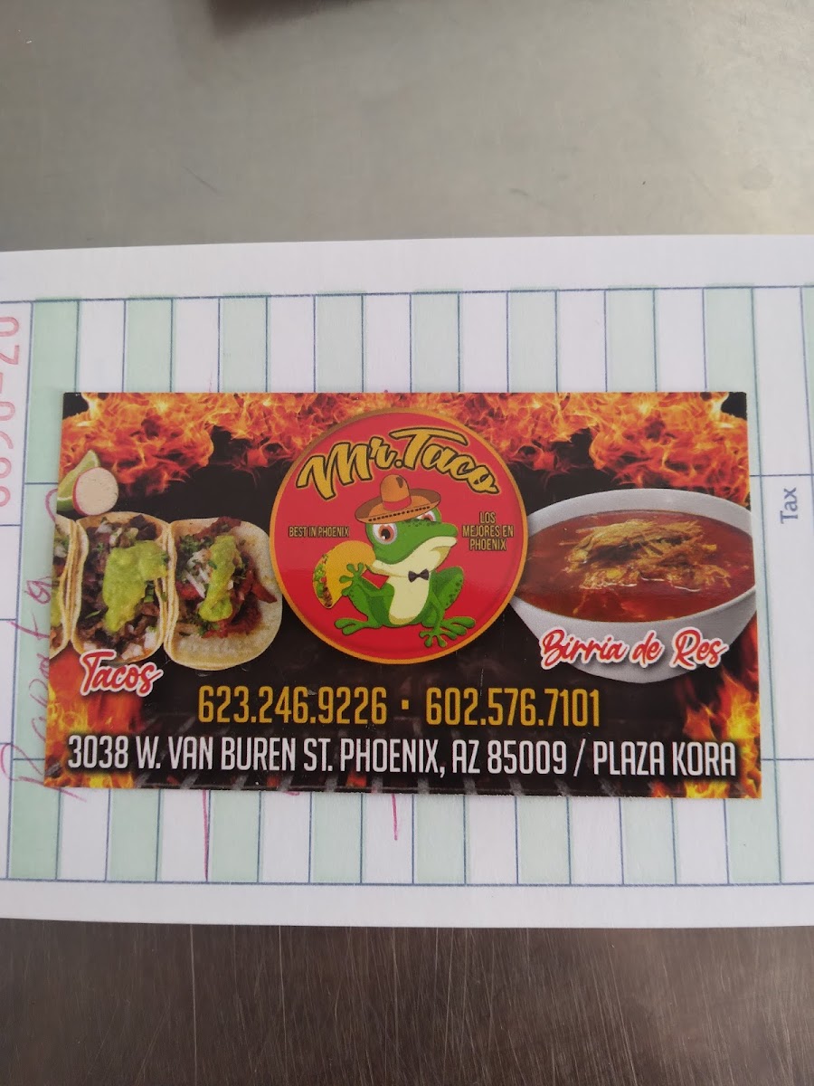 Mr. Taco Photo Menu 3