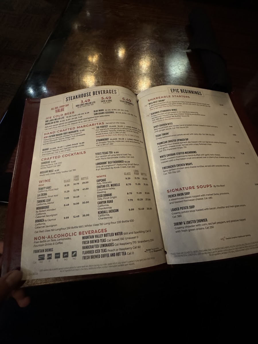 LongHorn Steakhouse Photo Menu 5