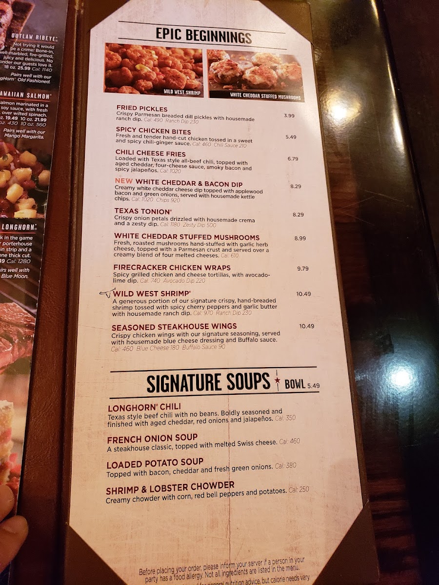 LongHorn Steakhouse Photo Menu 7