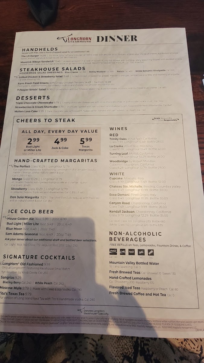 LongHorn Steakhouse Photo Menu 9