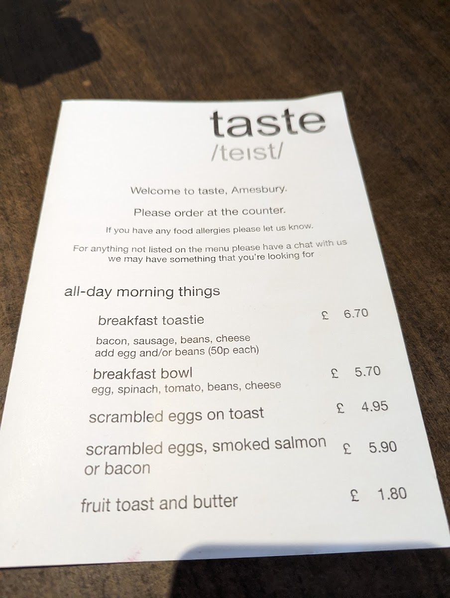 Taste Photo Menu 1