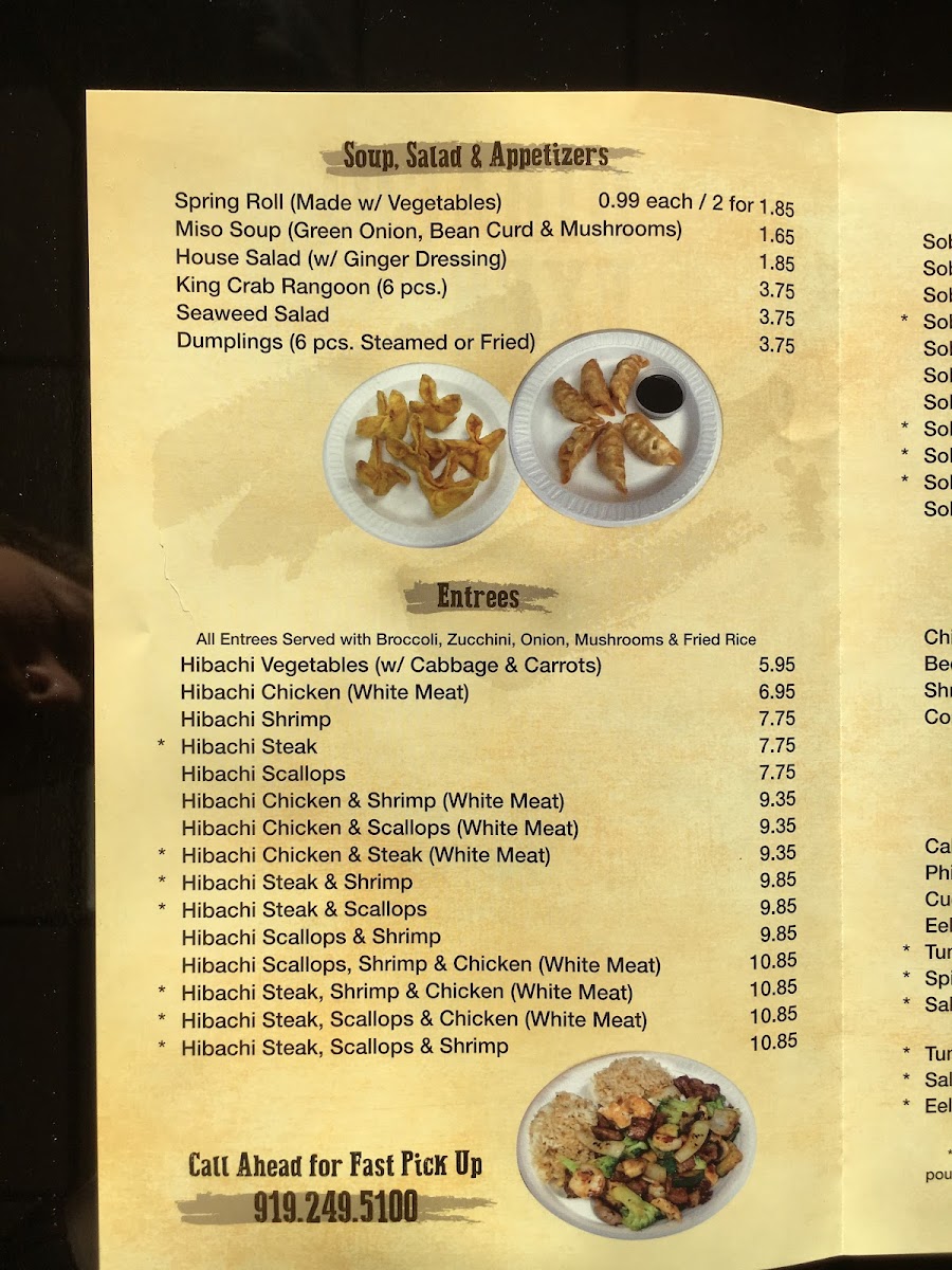 Hibachi Express Photo Menu 3