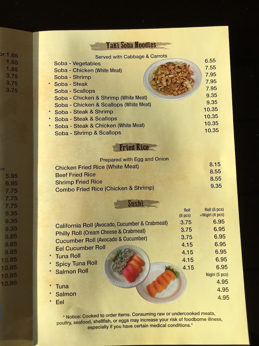 Hibachi Express Photo Menu 5