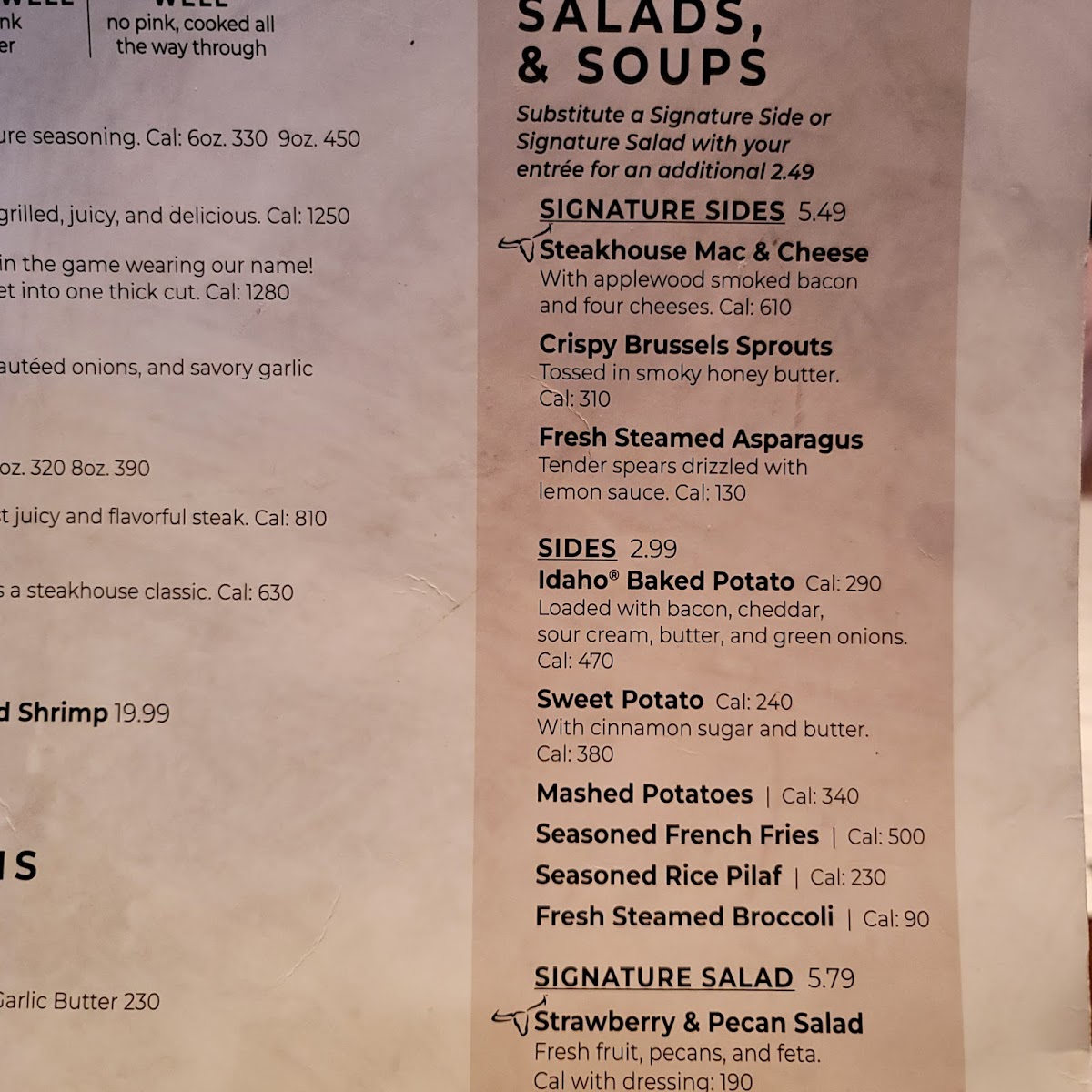 LongHorn Steakhouse Photo Menu 7
