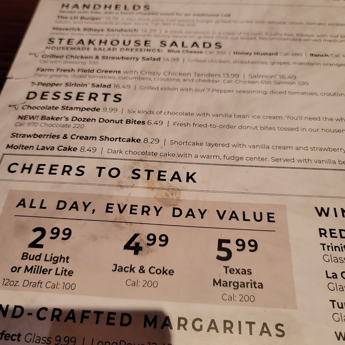 LongHorn Steakhouse Photo Menu 8
