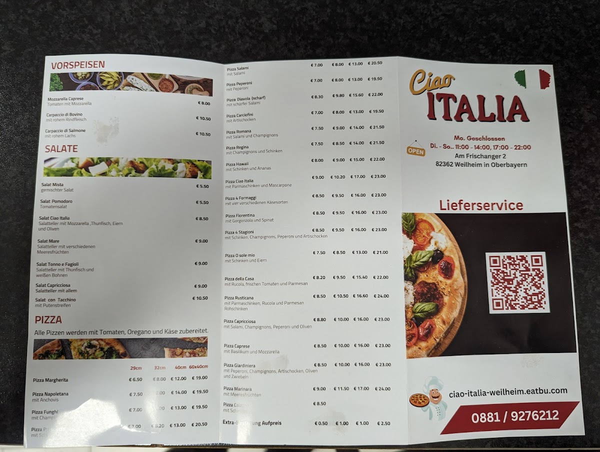 Ciao Italia Photo Menu 1