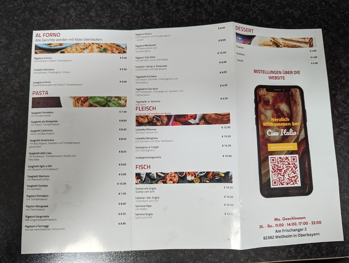 Ciao Italia Photo Menu 2