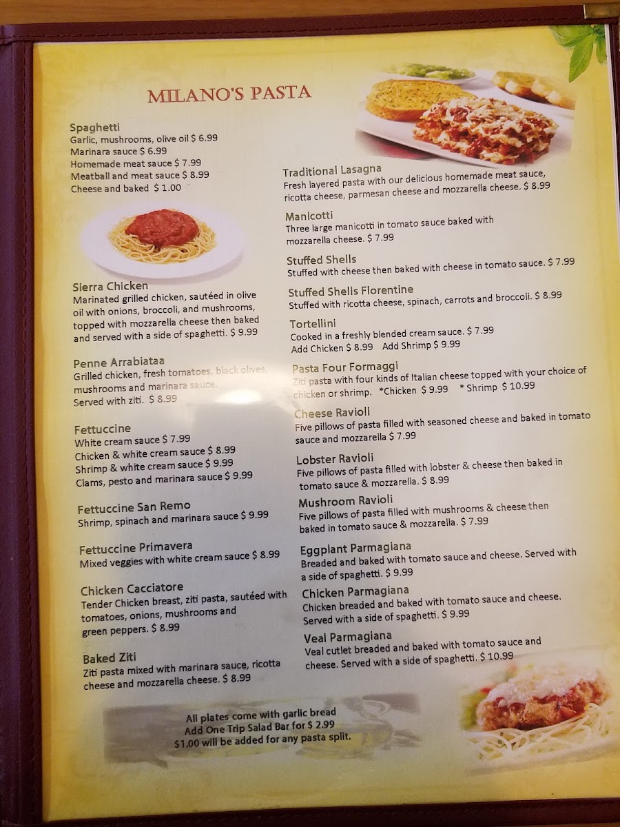 Milano Pizza Photo Menu 1