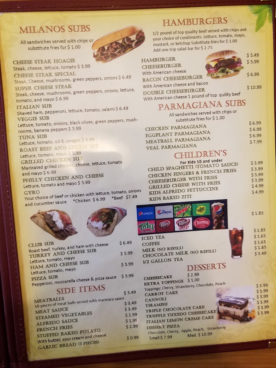 Milano Pizza Photo Menu 2