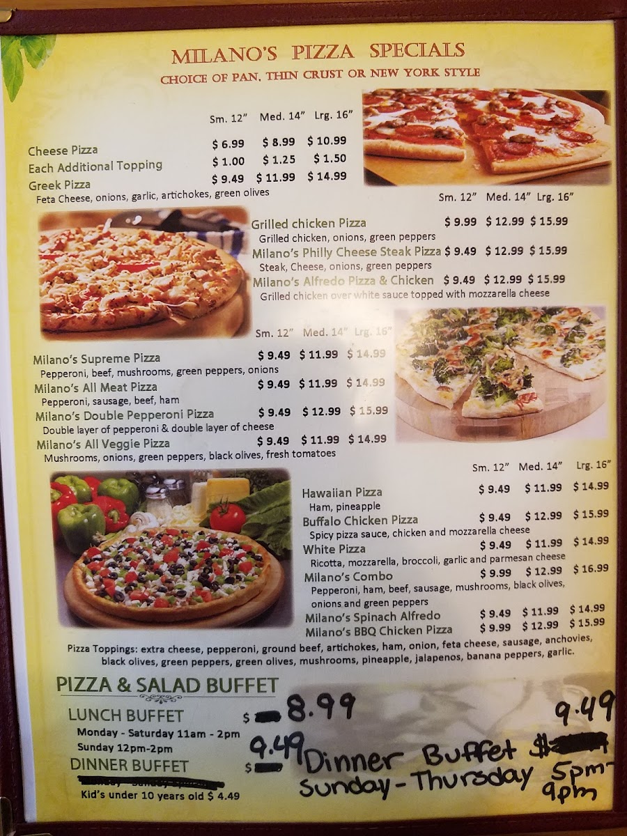 Milano Pizza Photo Menu 4