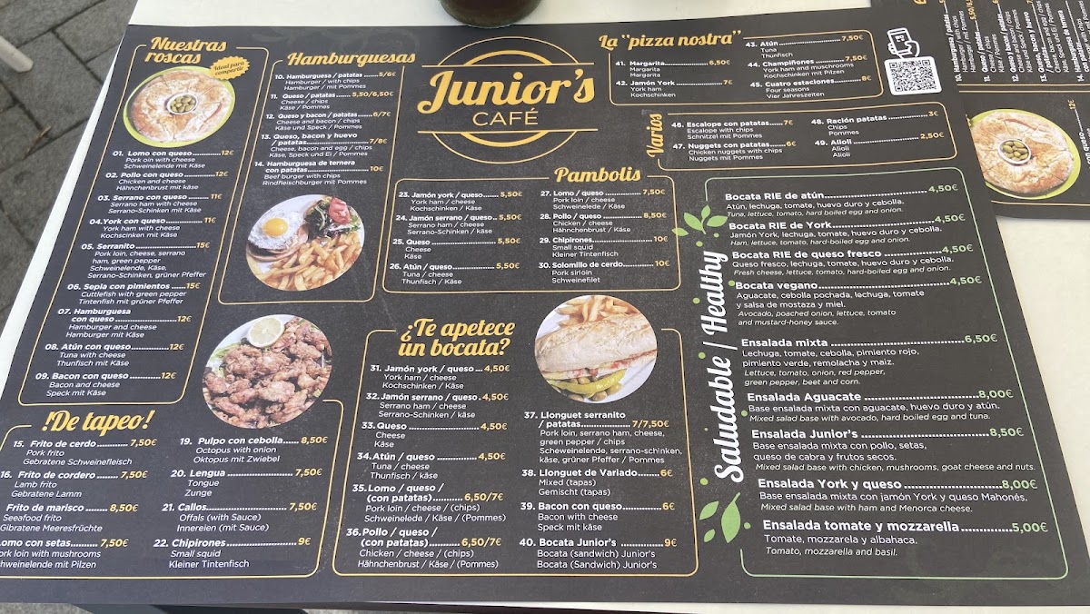Junior's Café Photo Menu 2
