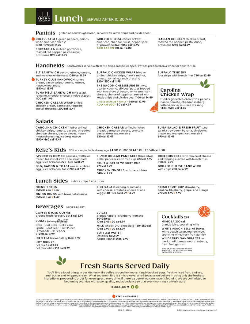 Keke's Breakfast Cafe Photo Menu 2