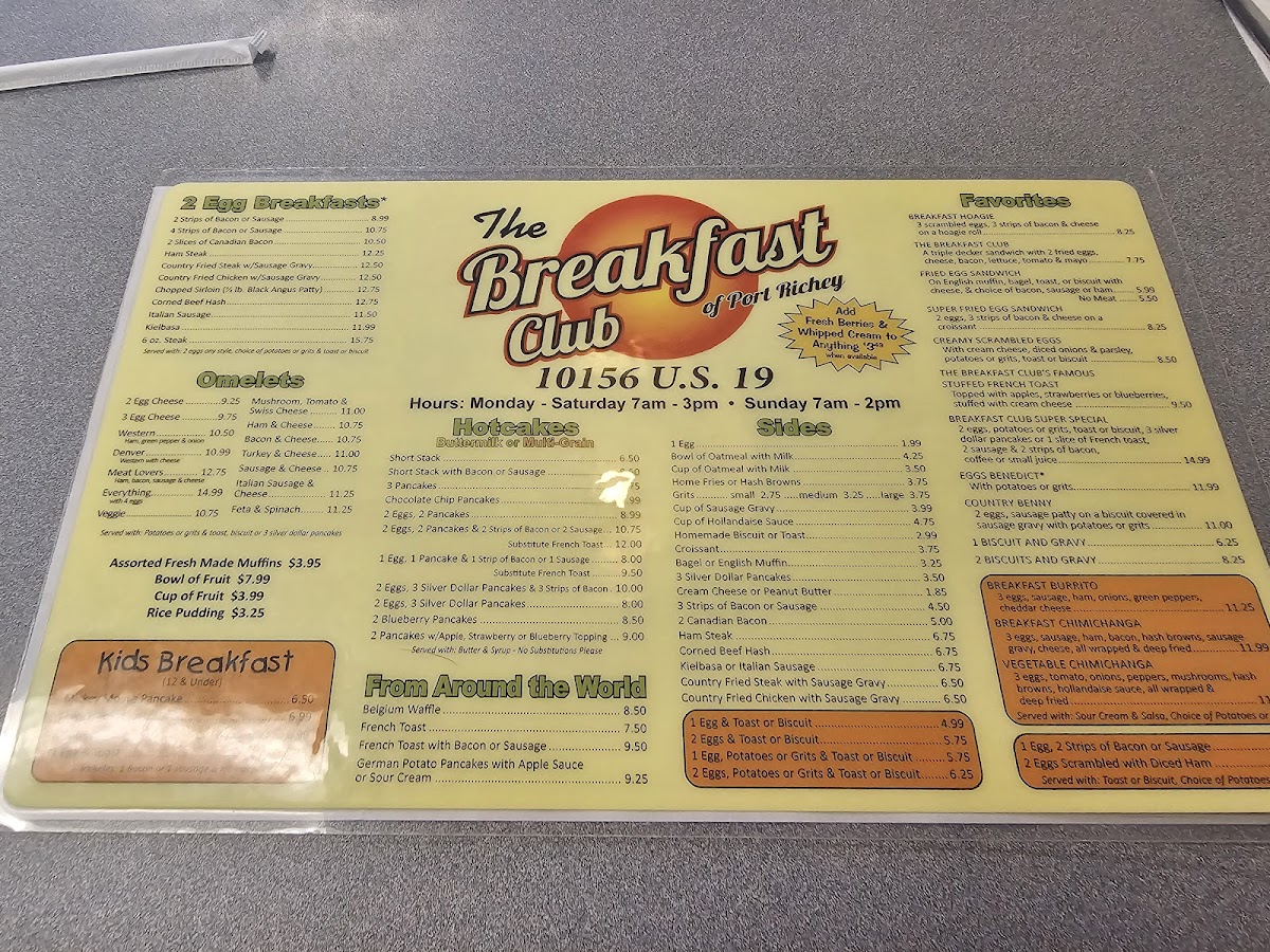 The Breakfast Club Photo Menu 1