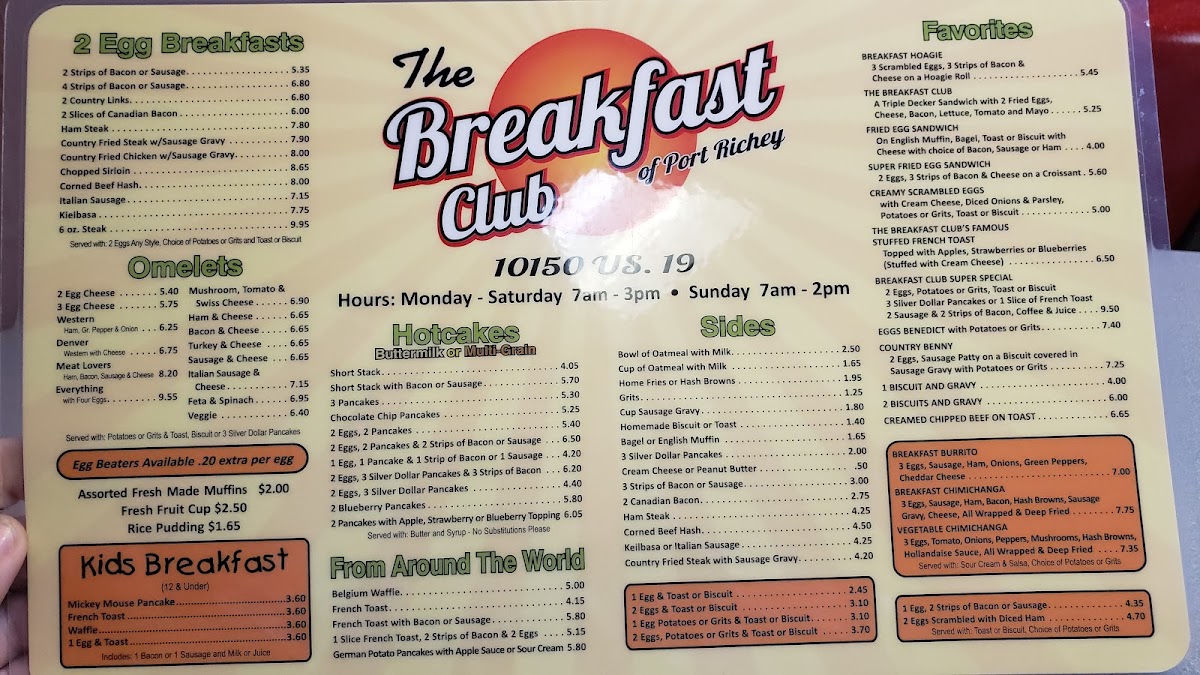 The Breakfast Club Photo Menu 3