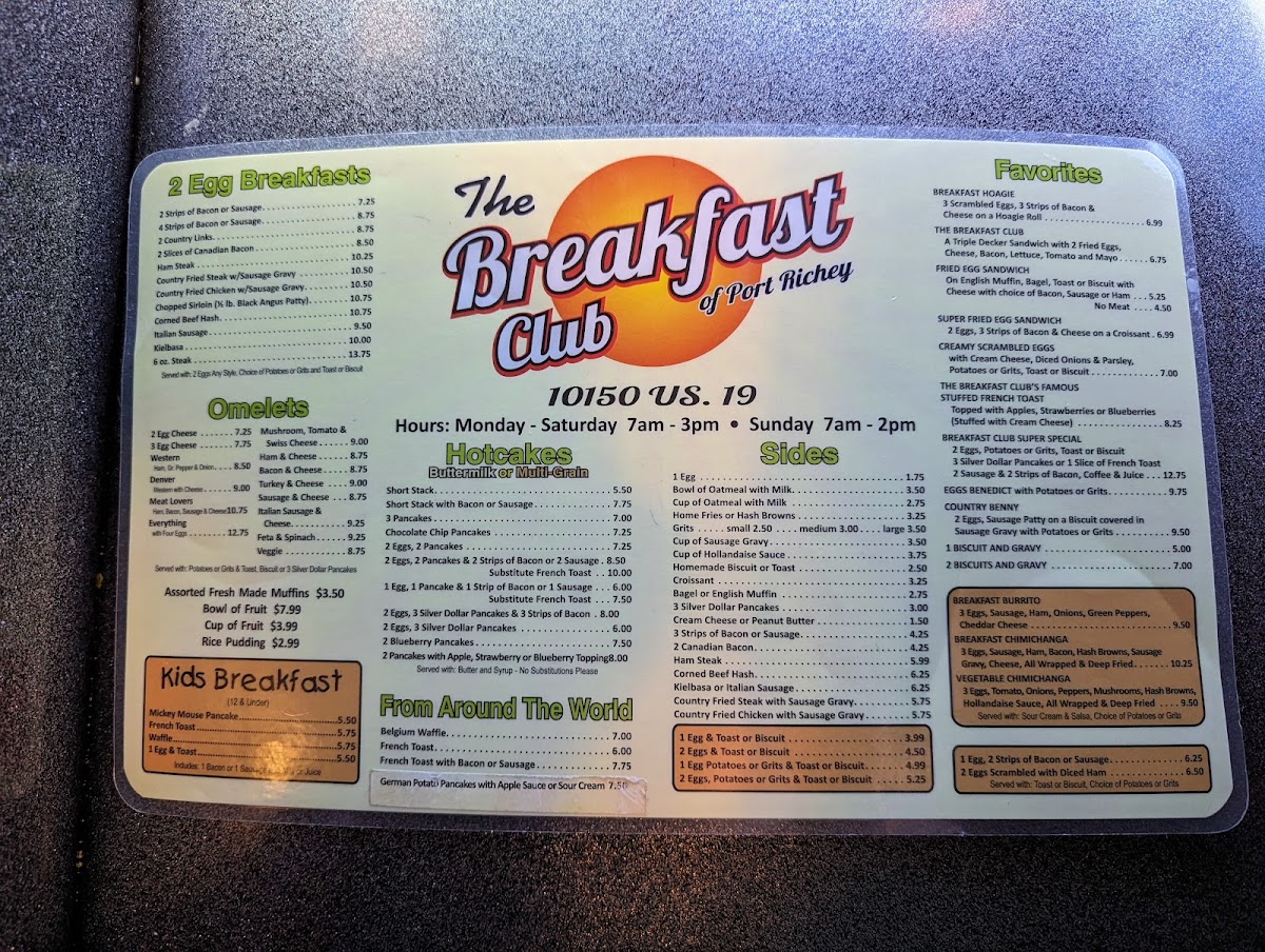 The Breakfast Club Photo Menu 8