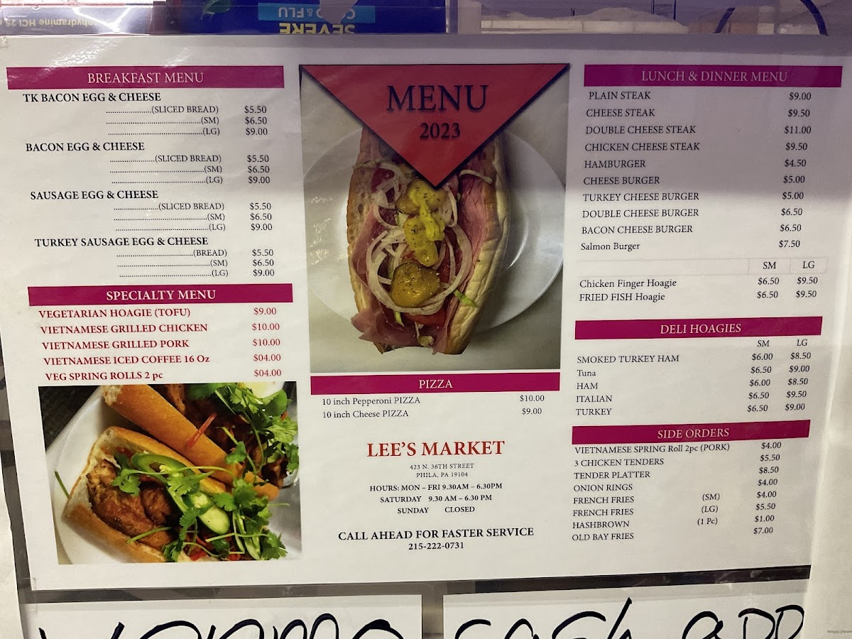 Lee's Market Photo Menu 1