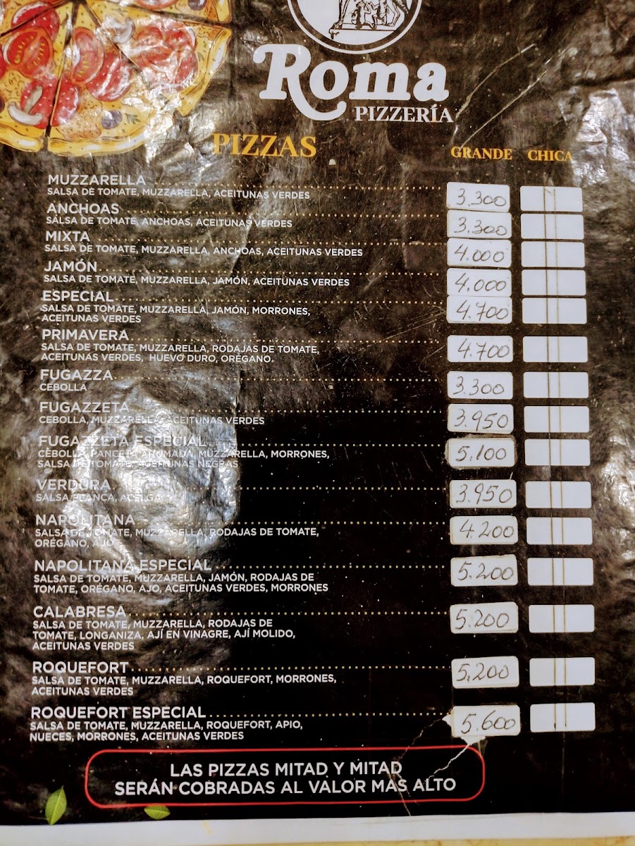 Pizzeria Roma Photo Menu 1