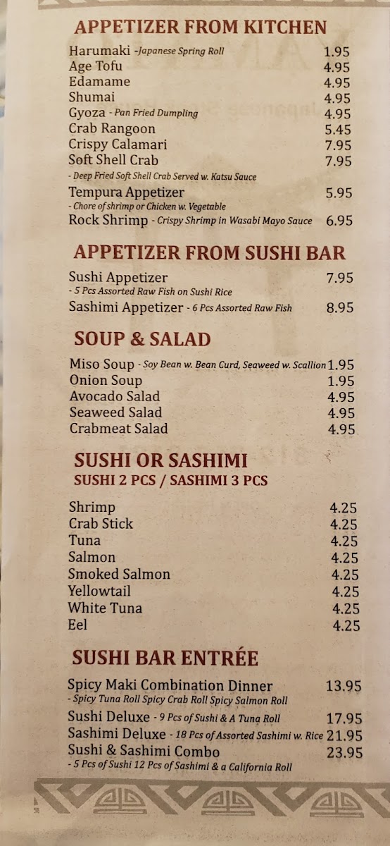 Yamato Japanese Steakhouse Photo Menu 10