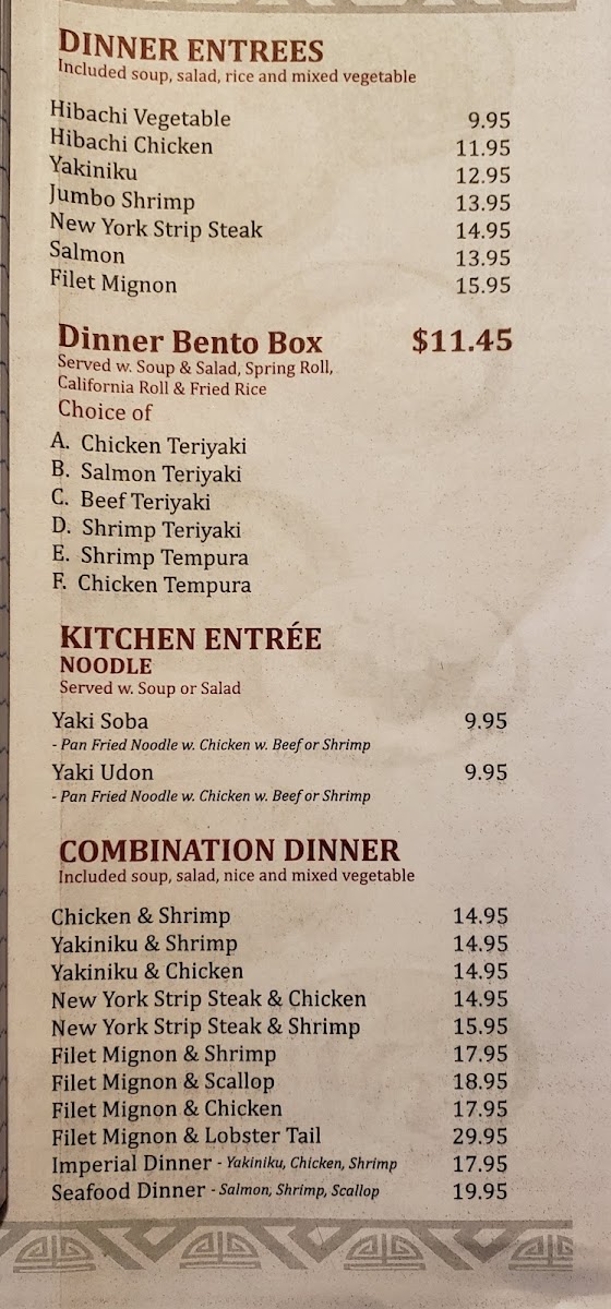 Yamato Japanese Steakhouse Photo Menu 8