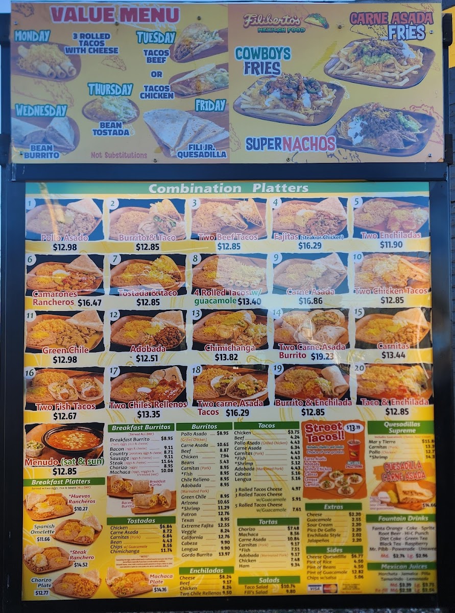 Filiberto's Mexican Food Photo Menu 4