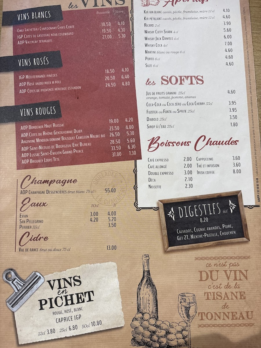 La Chaumière Photo Menu 2